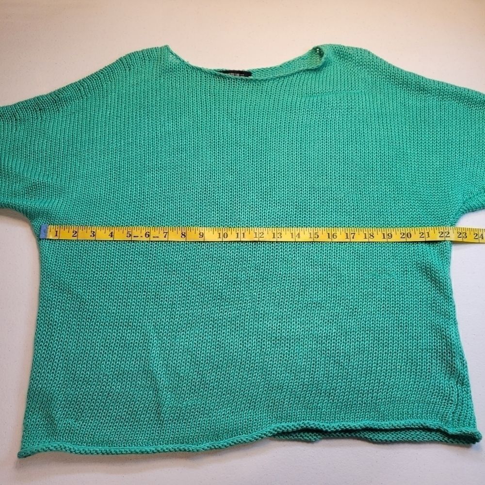 LAFAYETTE 148 Hemp Loose Knit Short Sleeve Drop Shoulder Loose Fit Sweater - Picture 7 of 9